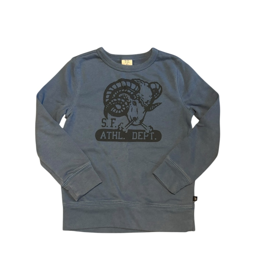 GAP Kids Slate Blue Ram Graphic Sweatshirt